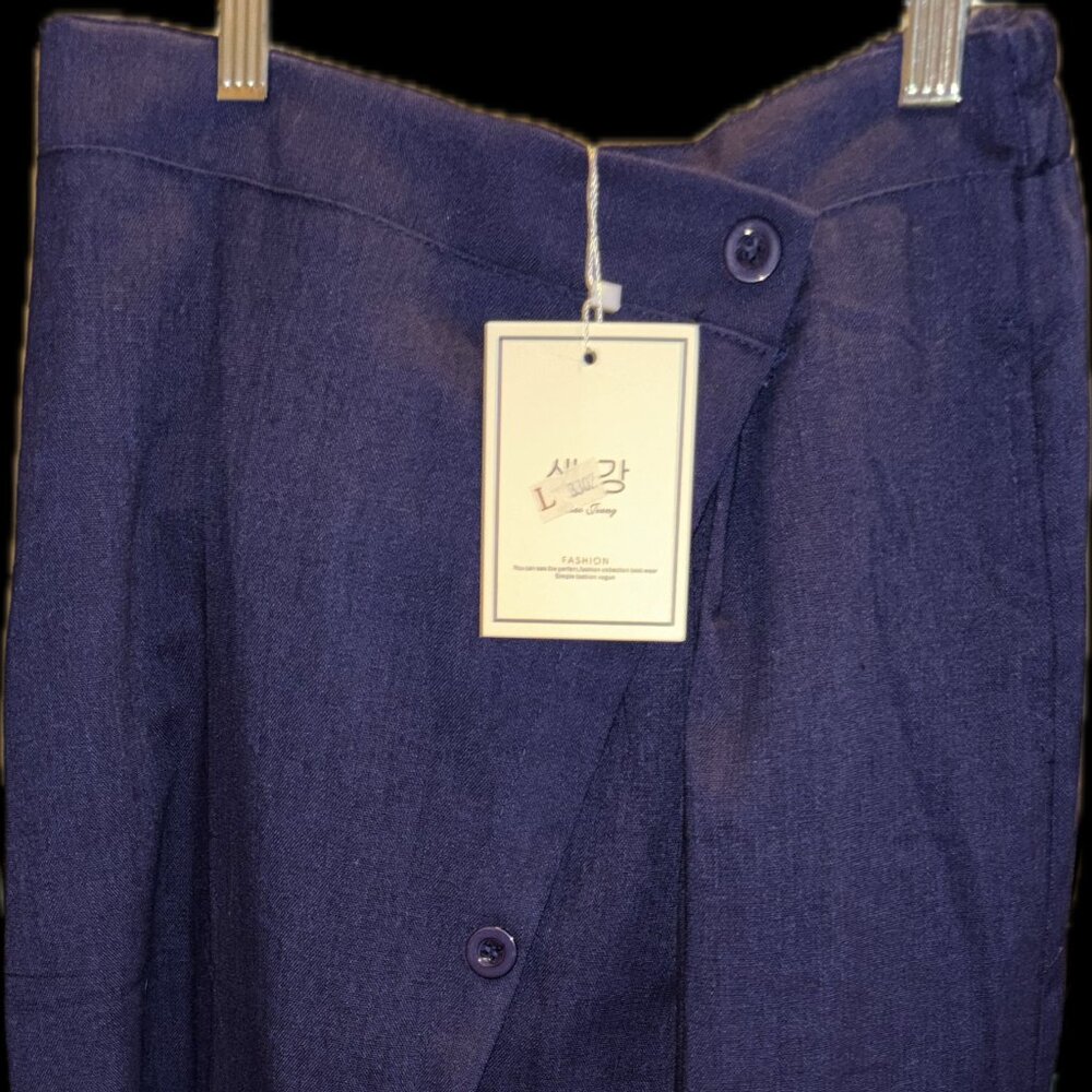 Bundle of 3 skirts. Shein Black Cat Skirt XL, Linen Teal Skirt, Linen Navy Blue - Picture 6 of 6